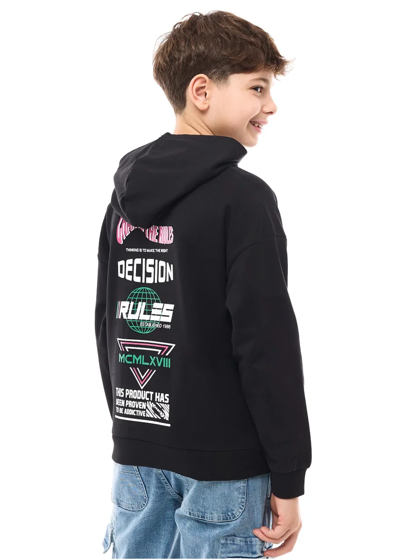 victor and jane Boys' Hoodie with Big Print on the Back