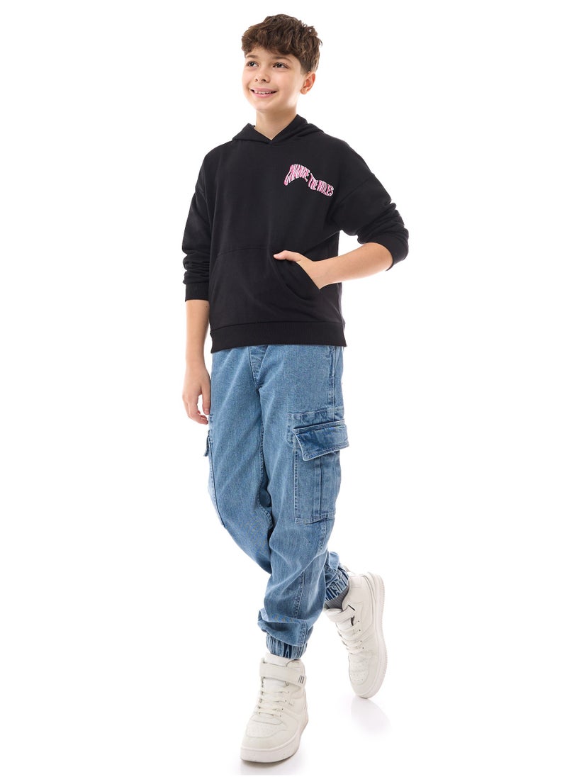 فكتور اند جين هودي للأولاد (8-14 سنة) أسود - Image 4
