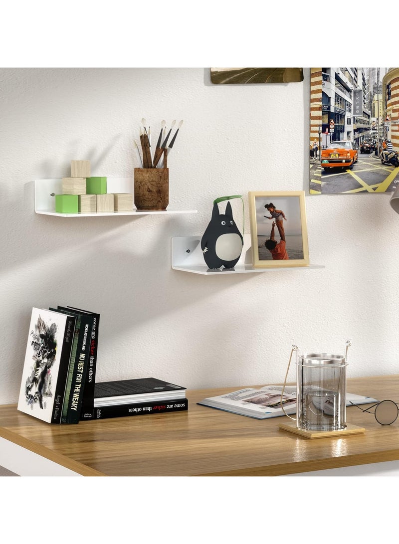 TPGP 30 cm White Acrylic Wall Shelves, Set of 2, White Floating Shelf, Wall Mounted Shelves for Funko Pop Shelves, Smart Speakers, Plants, Picture Frame, Digital Clock  - Image 4