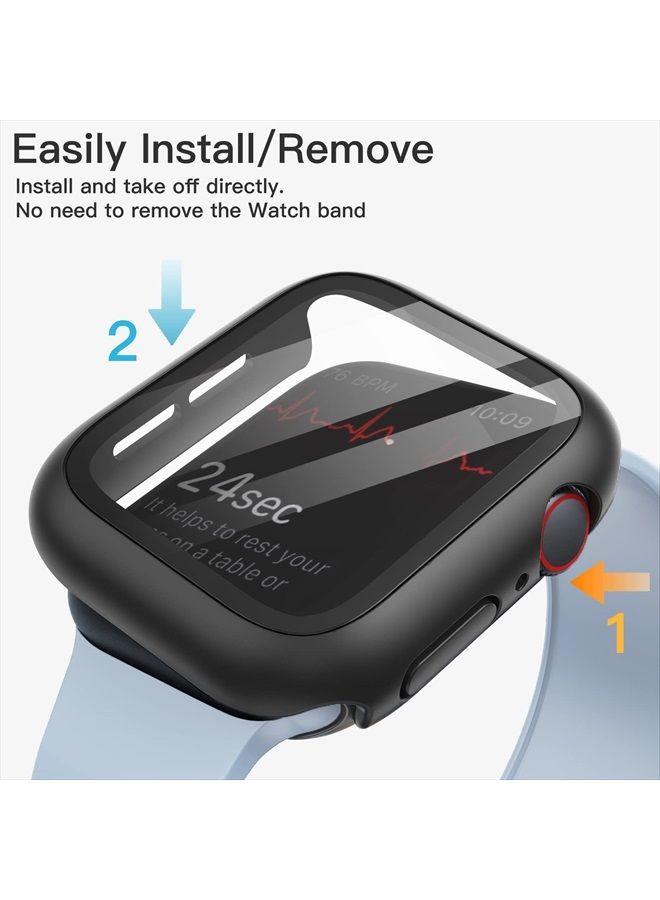Jetech Case with Screen Protector Compatible with Apple Watch Series 8 7 41mm, Overall Protective Cover, Built-in Tempered Glass Film High Sensitivity, 2 Pack (Black) - Image 4