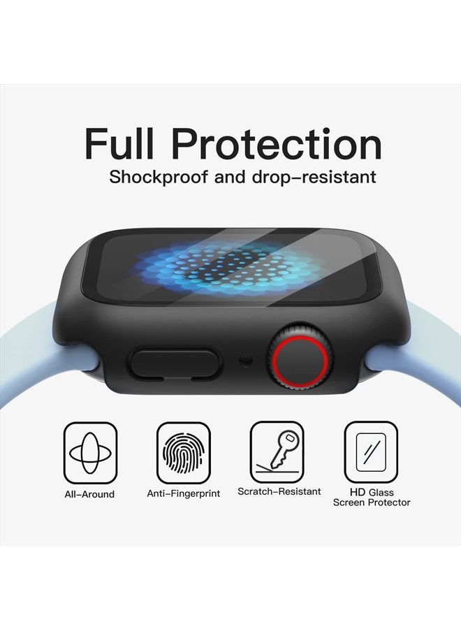 Jetech Case with Screen Protector Compatible with Apple Watch Series 8 7 41mm, Overall Protective Cover, Built-in Tempered Glass Film High Sensitivity, 2 Pack (Black) - Image 5