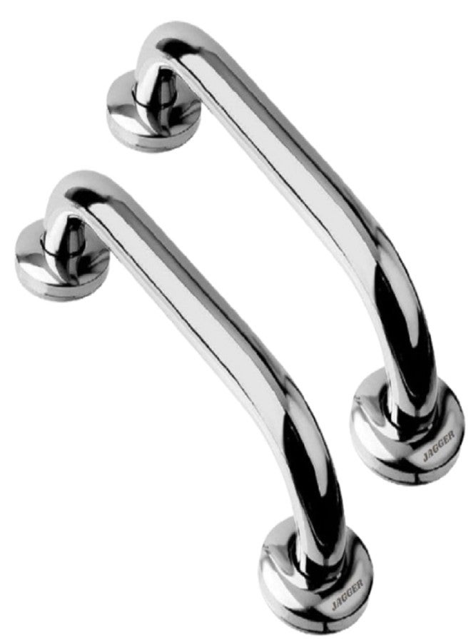 PEFKO PFK057 Stainless Steel Wall Mounted Grab Bar, Towel Bar, Bathtub Rails, Safety Hand Support Balance Handle Bars, Bathroom Accessories for Home, Hotel (Silver [ Combo Pack of 2 ], 9 INCH) - Image 1
