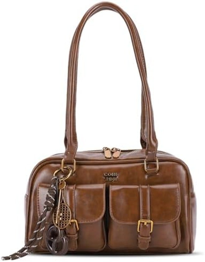 HICARRY Women's Retro Shoulder Bag with Multiple Pockets - Y2K Trendy Underarm Purse, Faux Leather Satchel - Image 3
