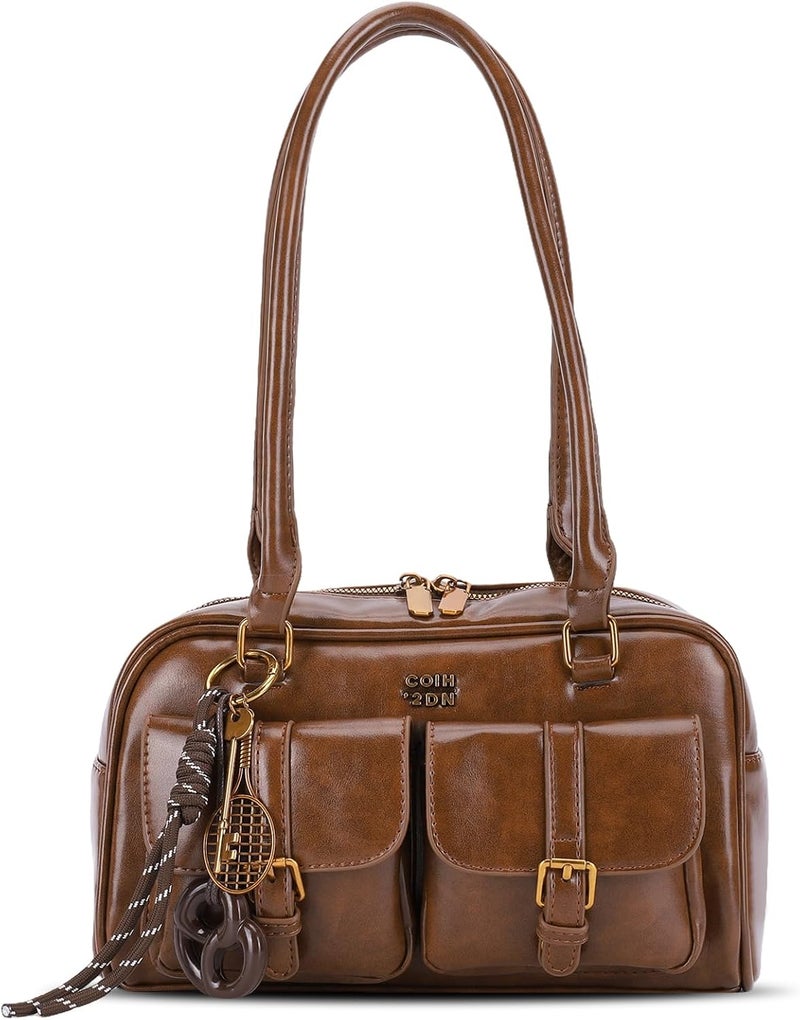 HICARRY Women's Retro Shoulder Bag with Multiple Pockets - Y2K Trendy Underarm Purse, Faux Leather Satchel - Image 1