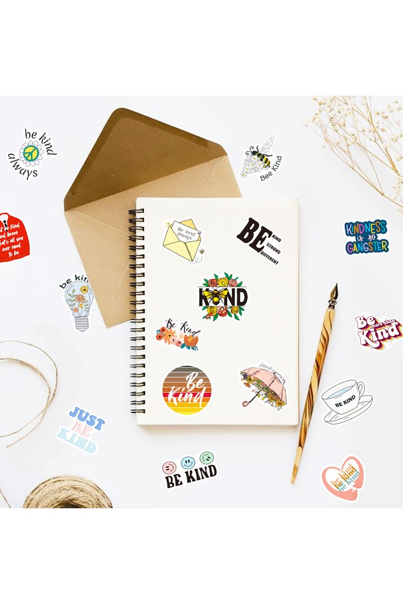 قوس قزح أورينبو 100 قطعة من ملصقات كن لطيفًا وملصقات اللطف وملصقات اقتباسات تحفيزية مقاومة للماء وملصقات تشجيعية وملهمة للمدرسة وملصقات زجاجات المياه للأطفال وسجلات القصاصات والمعلمين والطلاب - Image 4