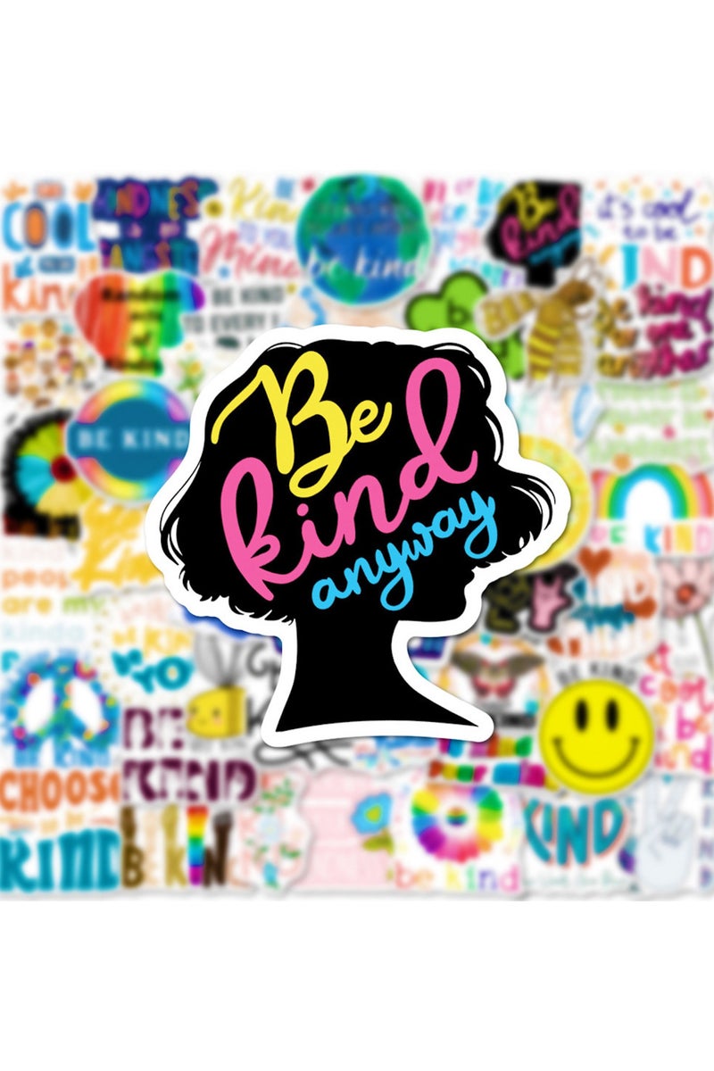 قوس قزح أورينبو 100 قطعة من ملصقات كن لطيفًا وملصقات اللطف وملصقات اقتباسات تحفيزية مقاومة للماء وملصقات تشجيعية وملهمة للمدرسة وملصقات زجاجات المياه للأطفال وسجلات القصاصات والمعلمين والطلاب - Image 2