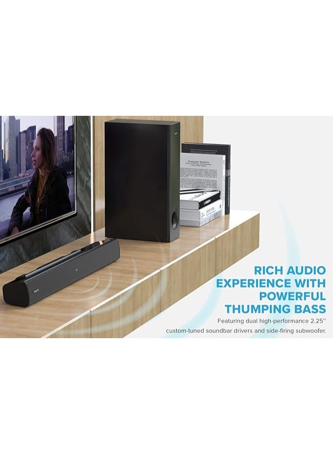 Creative Stage V2 2.1 Channel 160W Soundbar with Subwoofer, Clear Dialog and Surround by Sound Blaster, Bluetooth 5.0, TV ARC, Optical, and USB Audio,Adjustable Bass and Treble, for TV - Image 4