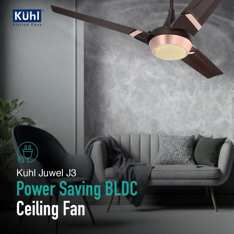 KUHL KUHL Juwel J3 1200 mm 65 Power Saving BLDC Ceiling Fan BEE 5 Star Rated ISI Marked High Air Flow 5 Year Warranty on Motor Espresso - Image 2