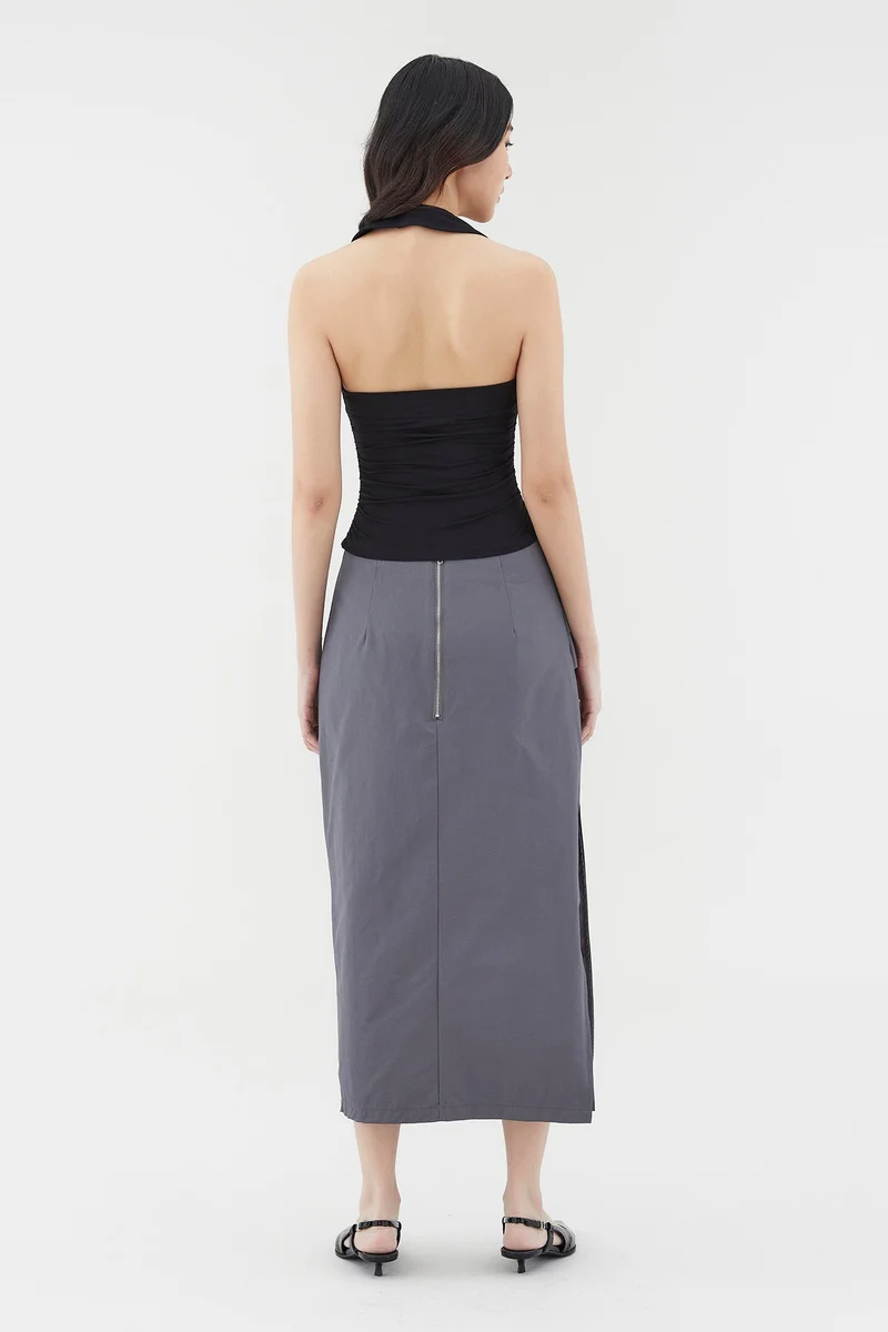 The Editor's Market Felerie Drape Halter Top - Black
