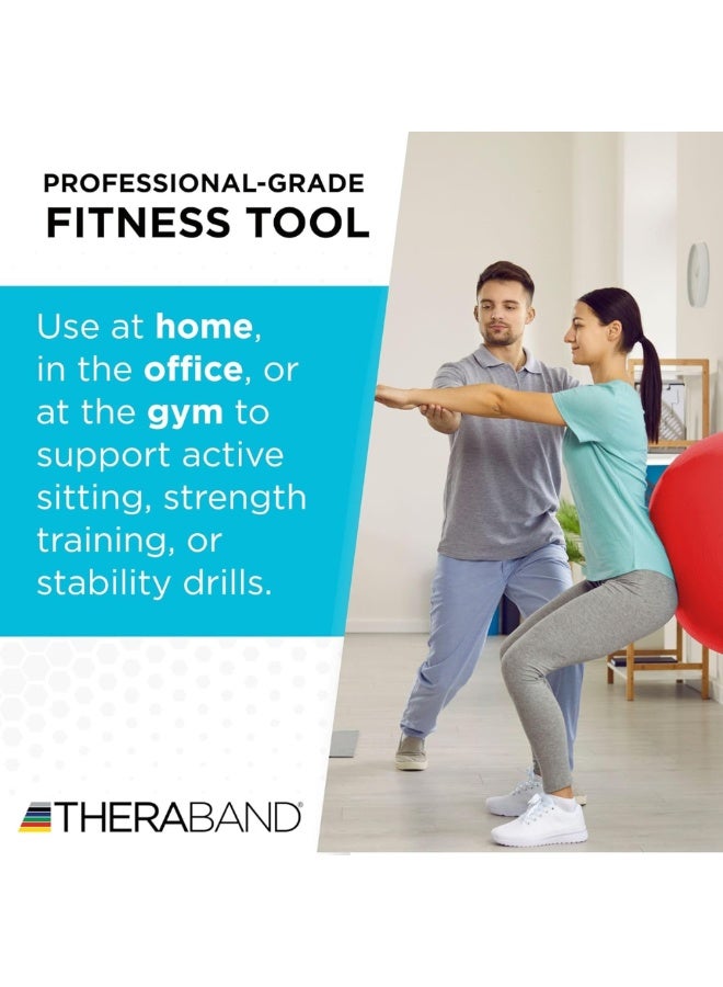 THERABAND 55cm Stability Ball – Professional Grade Inflatable Fitness Ball – Ideal for Core Workouts, Posture Correction, Birthing & Pregnancy Exercise – Red, Standard Series - Image 4