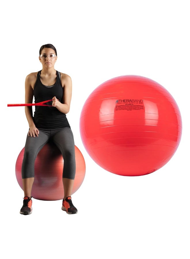 THERABAND 55cm Stability Ball – Professional Grade Inflatable Fitness Ball – Ideal for Core Workouts, Posture Correction, Birthing & Pregnancy Exercise – Red, Standard Series - Image 2