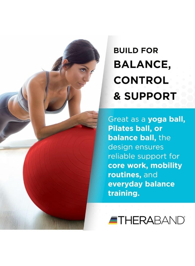 THERABAND 55cm Stability Ball – Professional Grade Inflatable Fitness Ball – Ideal for Core Workouts, Posture Correction, Birthing & Pregnancy Exercise – Red, Standard Series - Image 5