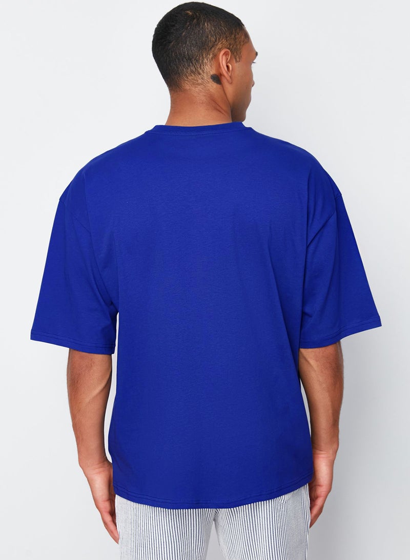 trendyol 100% Cotton Saks Oversize Bicikeley Collar Minimal Lettered Tok Fabric T-Shirt Tmnss23Ts00084 - Image 3