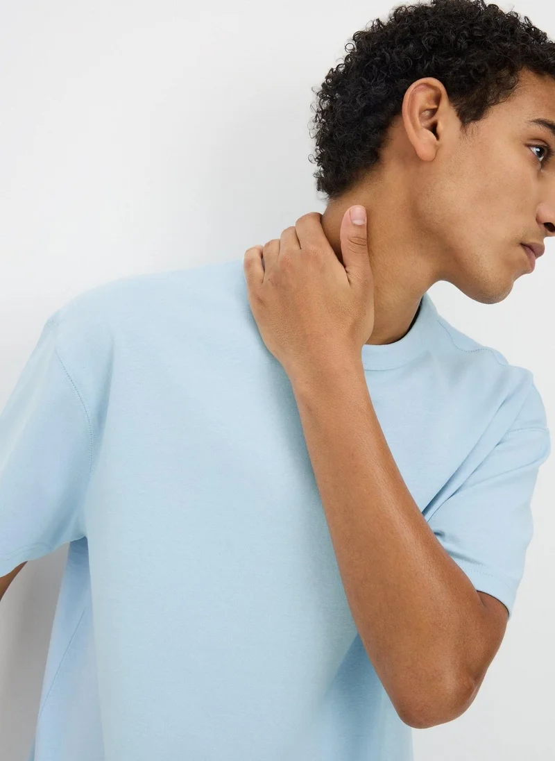 Matalan Light Blue Heavy Weight T-Shirt