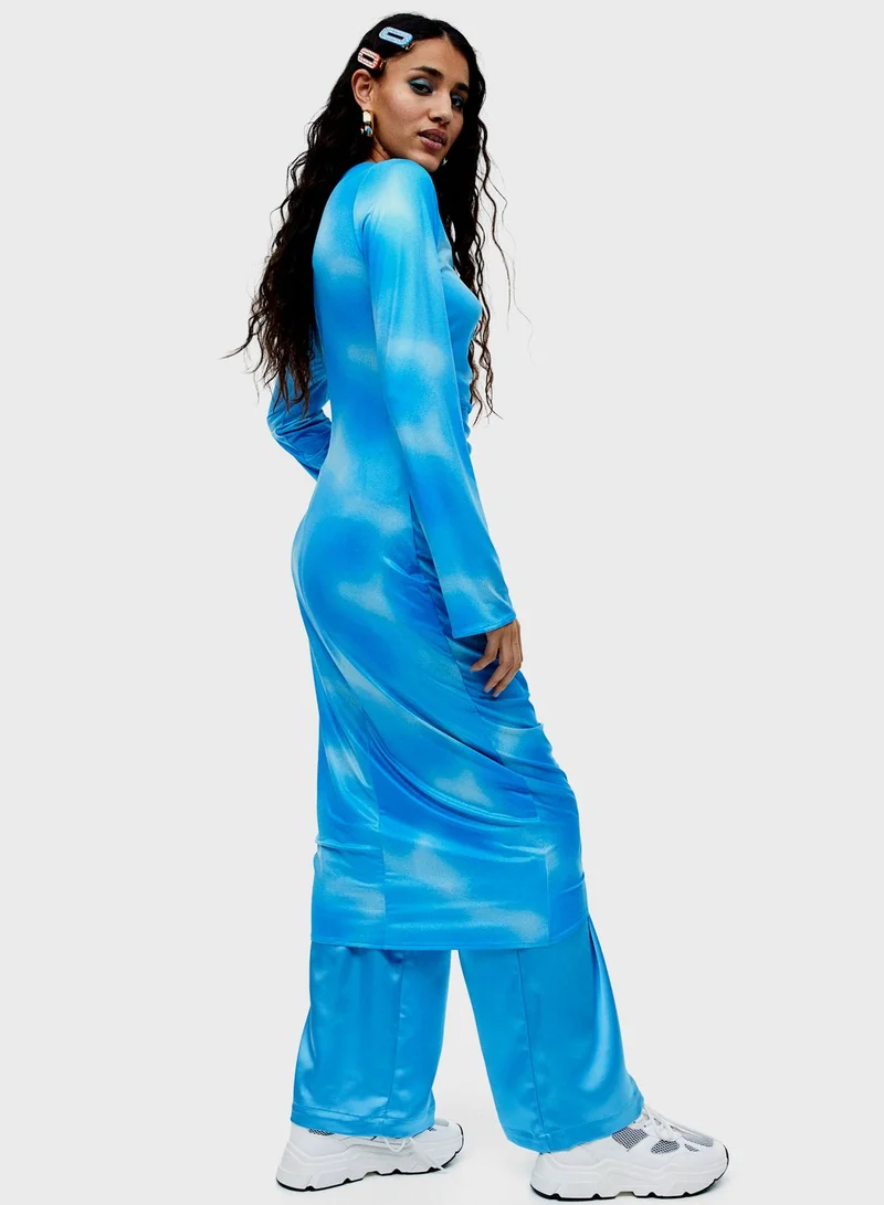 H&M Ruched Long Sleeve Dress
