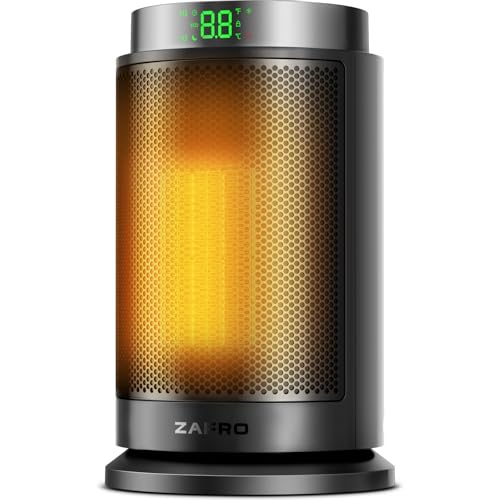 ZAFRO Space Heater, Ultra Quiet Portable Electric Heaters for Indoor Use with Thermostat, 1500W Large PTC Ceramic Fast & Wide-Angle Heat, Digital Display, 8 Safety, 5 Modes, 24H Timer for Office Home - Image 1
