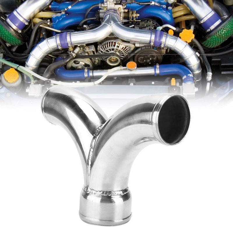 woobles Car Twin Turbo Y Pipe 2.5in to 3in Stainless Steel Vehicle Accessories Modification for Car Dual Air Intake Intercooler Pipe Twin Turbo Intercooler Piping - Image 4