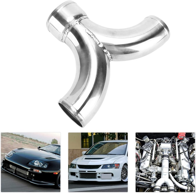 woobles Car Twin Turbo Y Pipe 2.5in to 3in Stainless Steel Vehicle Accessories Modification for Car Dual Air Intake Intercooler Pipe Twin Turbo Intercooler Piping - Image 5