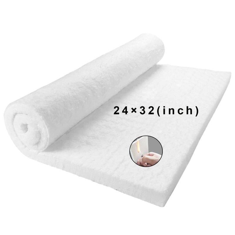 32 x24 x1 Thick Ceramic Fiber Blanket Fireproof Insulation Baffle Rated to 2400F HighTemperature Resistance for Oven Stoves Kilns Forges