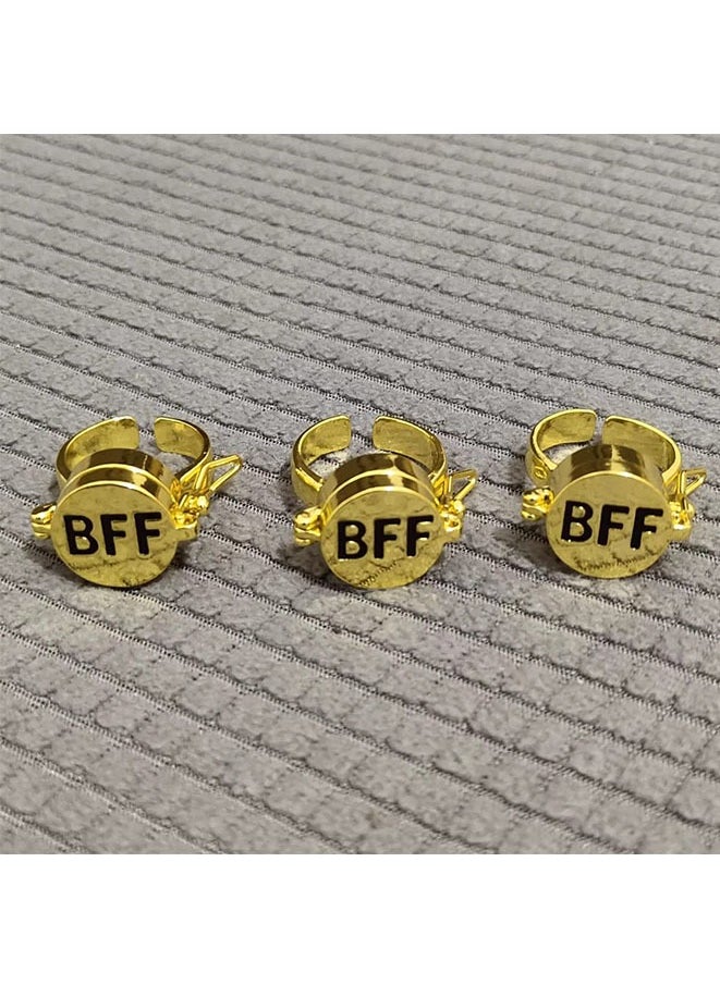 Muyixin - BFF Gold Rings Adjustable 2 Best Friends Forever Ring Spongebob Cute Rings for Teen Girl Gifts Friendship Rings - Image 1