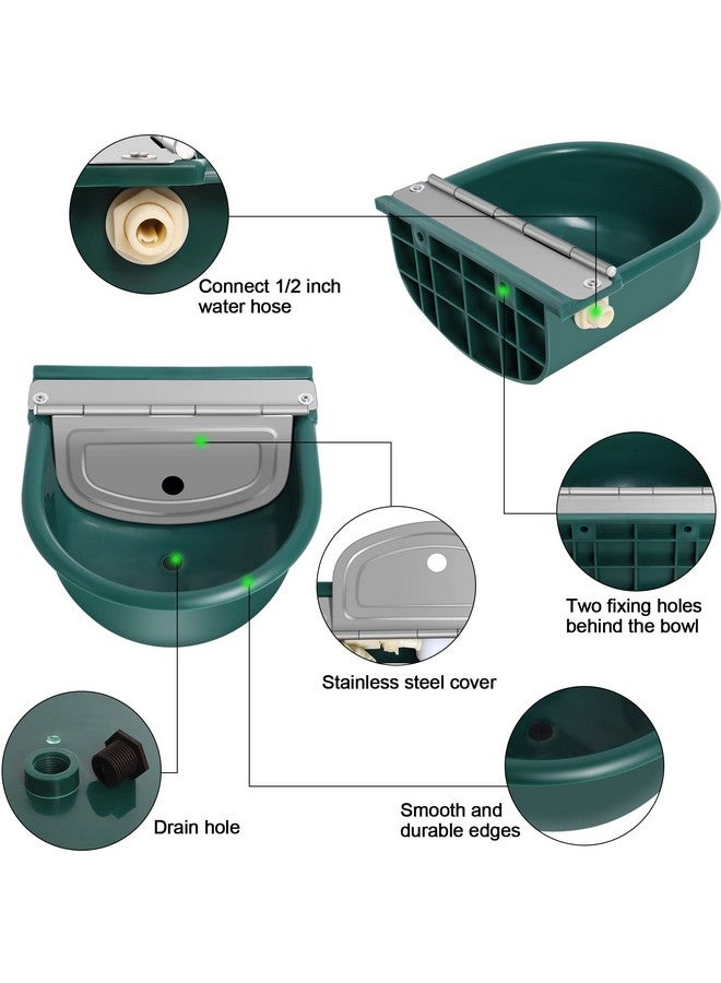 Piwerod Automatic Water Bowl Plastic Livestock Waterer with Float Valves, (Drain Hole), 39 inch Water Hose, Quick Connector, Livestock Horse Waterer Dispenser for Dogs,Horse,Calf,Chicken,Goat, Water Trough - Image 2