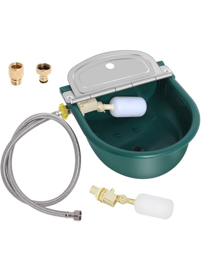 Piwerod Automatic Water Bowl Plastic Livestock Waterer with Float Valves, (Drain Hole), 39 inch Water Hose, Quick Connector, Livestock Horse Waterer Dispenser for Dogs,Horse,Calf,Chicken,Goat, Water Trough - Image 1
