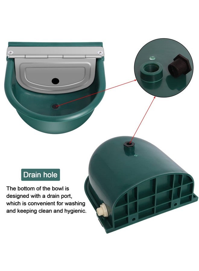 Piwerod Automatic Water Bowl Plastic Livestock Waterer with Float Valves, (Drain Hole), 39 inch Water Hose, Quick Connector, Livestock Horse Waterer Dispenser for Dogs,Horse,Calf,Chicken,Goat, Water Trough - Image 3