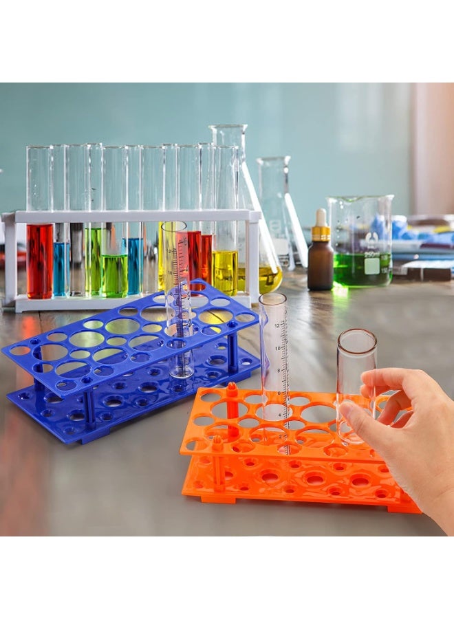 حامل أنابيب اختبار 2 قطعة، حامل أنابيب الطرد المركزي بلاستيكي لسعات 10 مل و15 مل و50 مل، قاعدة بلاستيكية قابلة للفصل، 28 حفرة، أزرق - Image 5