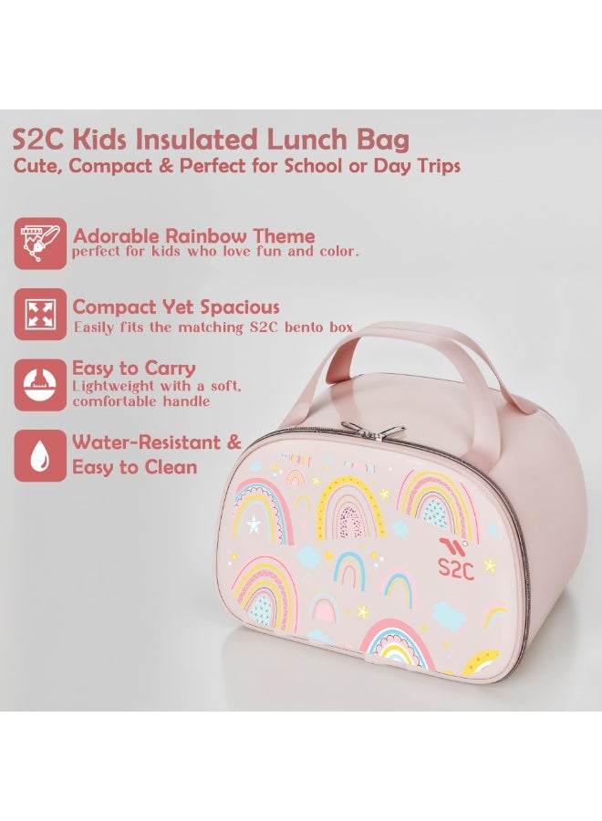 S2C LittleZen Kids Bento Lunch Box – Leak-Proof Compartmented Stainless Steel Lunch Box with Spoon | Microwavable BPA-Free Tray & Anti-Slip Base - Image 3