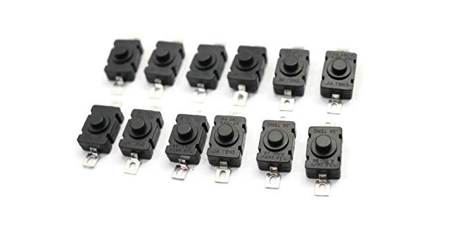 Electronicspices مفتاح قفل ذاتي، DC 260V 1.5 A مفتاح لمسي 2 دبوس تشغيل وإيقاف زر ضغط ملحقات إلكترونية DIY عبوة من 10 - Image 4