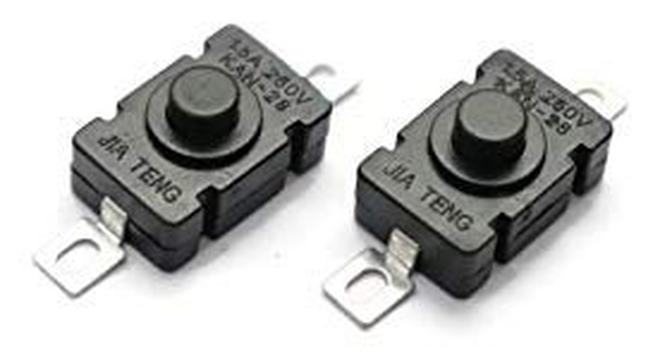 Electronicspices مفتاح قفل ذاتي، DC 260V 1.5 A مفتاح لمسي 2 دبوس تشغيل وإيقاف زر ضغط ملحقات إلكترونية DIY عبوة من 10 - Image 1