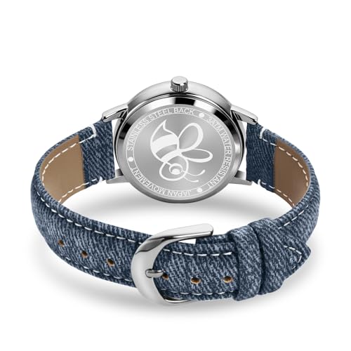 Bisley Fashion Analog Watch for Women Colorful Roman Numerals Dial Blue Denim Leather Watch Waterproof - Image 5