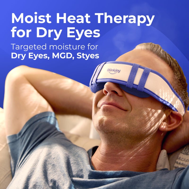 Blinkjoy Moist Heated Eye Mask for Dry Eyes â€“ Microwavable Warm Compress with No-Pressure Eye Wells & Adjustable Strap â€“ Reusable, for Blepharitis & Stye Relief - Image 2
