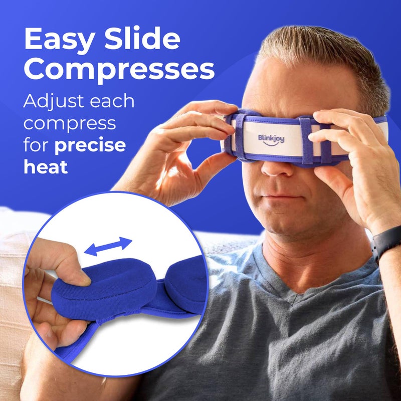 Blinkjoy Moist Heated Eye Mask for Dry Eyes â€“ Microwavable Warm Compress with No-Pressure Eye Wells & Adjustable Strap â€“ Reusable, for Blepharitis & Stye Relief - Image 4