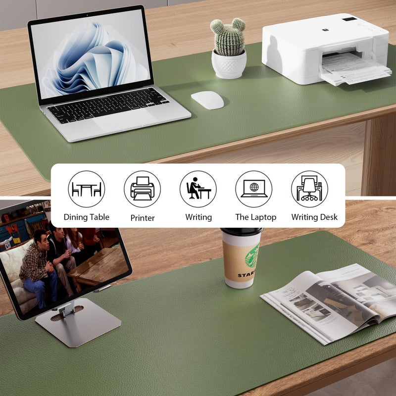 Aothia Desk Protector Mat, Mouse Pad, Non-Slip Waterproof PU Leather Desk Blotter, Laptop, Writing for Office and Home (23.6" x 13.7", Olive Green) - Image 5