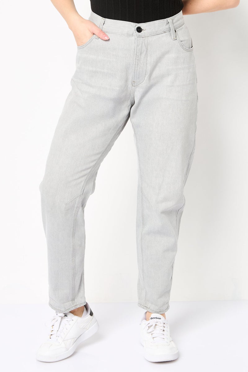 G-Star RAW Women Boyfriend Fit Washed Non Stretchable Jeans, Light Grey - Image 1