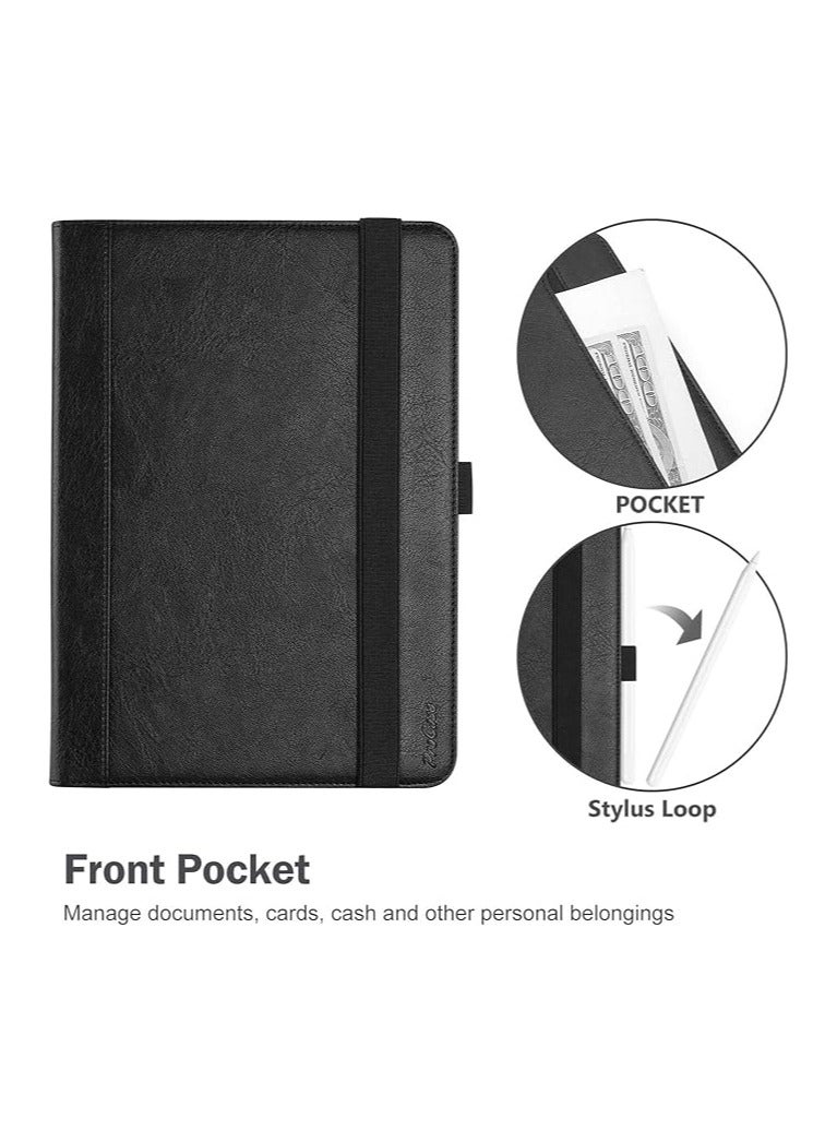 برو كيسيز حافظة كمبيوتر لوحي عالمية مقاس 10.9 بوصة، غطاء حماية عالمي قابل للطي من جلد البولي يوريثان للكمبيوتر اللوحي مقاس 9 بوصة - 10.9 بوصة، مع شريط مرن قابل للتعديل وحامل أقلام - أسود - Image 3