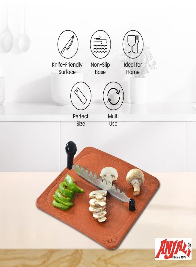 Anjali Fantastique Chopping Board with Cutter - Large Polypropylene Cutting Board with Dual-Handle Stainless Steel Blade | Manual Vegetable & Herb Chopper for Everyday Kitchen Use - Image 2