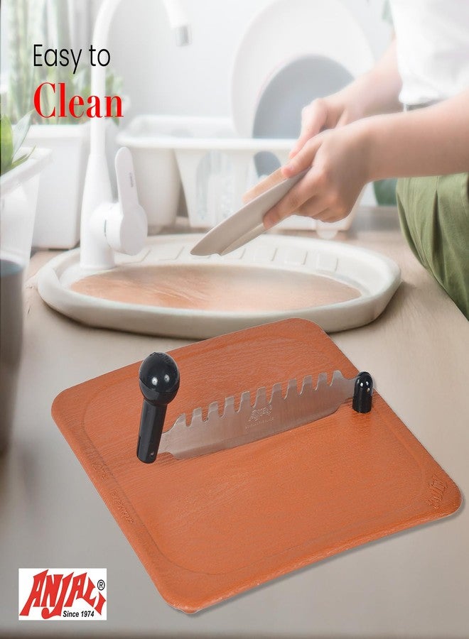 Anjali Fantastique Chopping Board with Cutter - Large Polypropylene Cutting Board with Dual-Handle Stainless Steel Blade | Manual Vegetable & Herb Chopper for Everyday Kitchen Use - Image 5