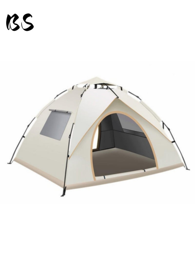 BS 4-5 Person Outdoor Camping Tent | 210D Waterproof Oxford Cloth with Door and Top Cover | Quick and Easy to Set Up | Comes with Storage Bag | Waterproof, Windproof, and Sandproof Pop-Up Tent, Suitable for Camping, Hiking, and Mountaineering. - Image 5
