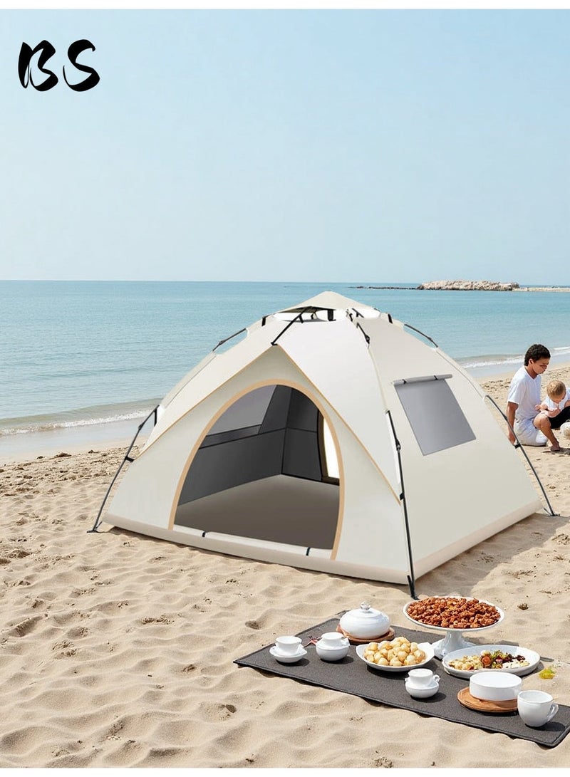 BS 4-5 Person Outdoor Camping Tent | 210D Waterproof Oxford Cloth with Door and Top Cover | Quick and Easy to Set Up | Comes with Storage Bag | Waterproof, Windproof, and Sandproof Pop-Up Tent, Suitable for Camping, Hiking, and Mountaineering. - Image 3