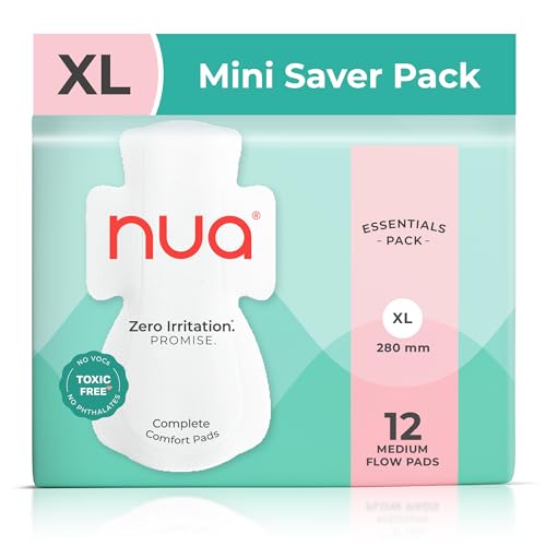 Nua Complete Comfort Sanitary Pads for Women XL | Pack of 12 | Medium Flow Pads | Super Saver | Zero Irritation Promise | Comfortable All-Day Protection | Ultra-Thin | Super Absorbent | No rashes | 50% Wider Back | 100% Toxic-Free, Dermatologically Tested | Essentials Pack - Image 1