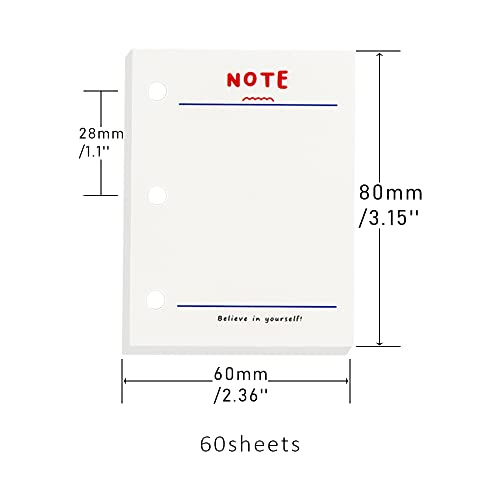 Mogoostry 3 Pack Mini Binder Filler Paper Planner Refills 3 Holes Punched Refill Papers Loose Leaf Paper for Mini 3 Ring Refillable Notebook Binders, 60 Sheets per Pack, Total 180 Sheets - Image 2