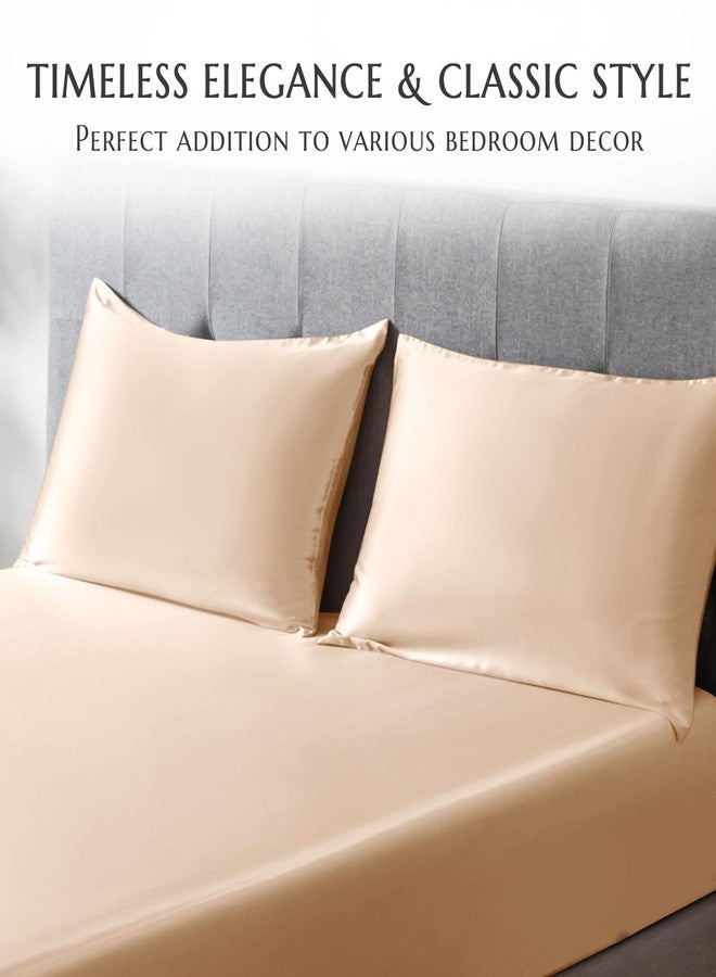 THXSILK 100% Silk Pillowcase for Hair and Skin, Soft Smooth Cooling Pillow Cover with Hidden Zipper, Both Sides Pure Silk, Gift for Women Men 1 pc(26" x 26", Champagne) - Image 2