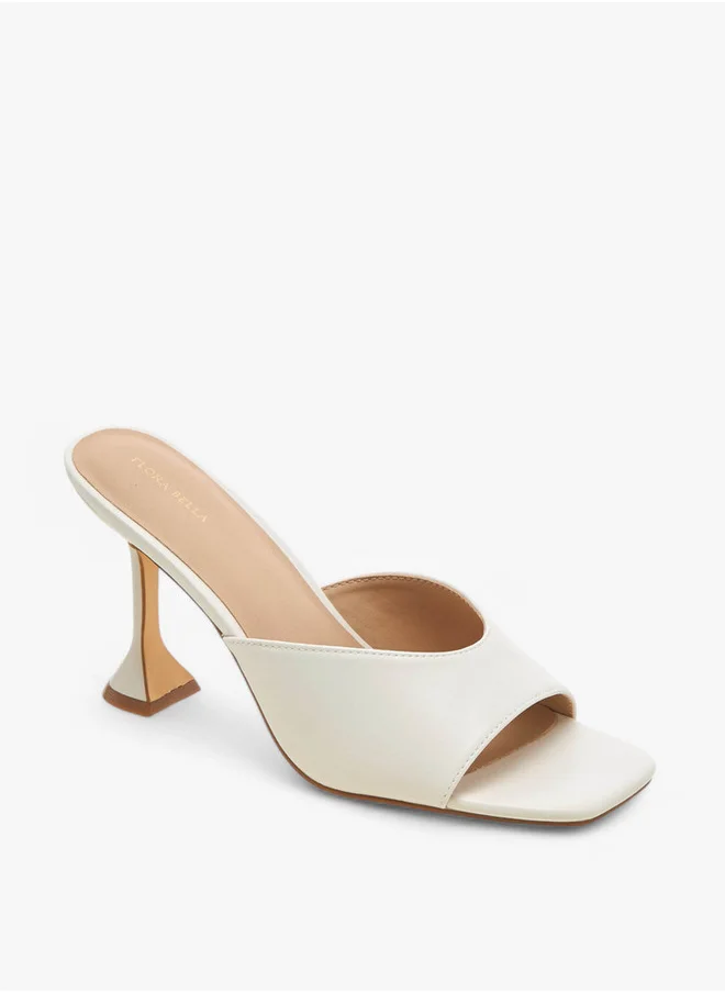 فلورا بيلا من شو إكسبرس Solid Slip-On Sandals with Flared Heel