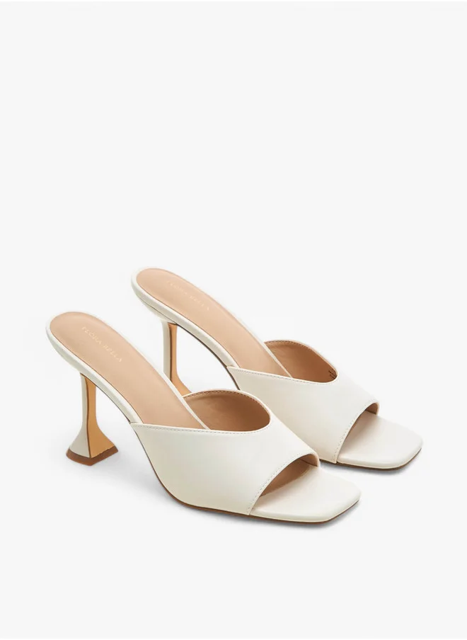 فلورا بيلا من شو إكسبرس Solid Slip-On Sandals with Flared Heel