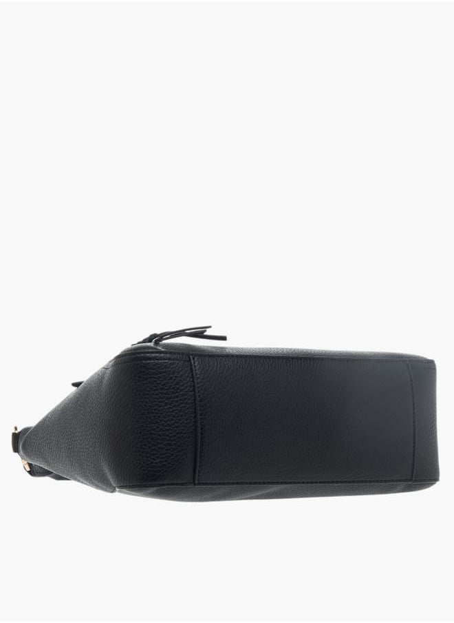 Womens Textured Shoulder Bag With Zip Closure