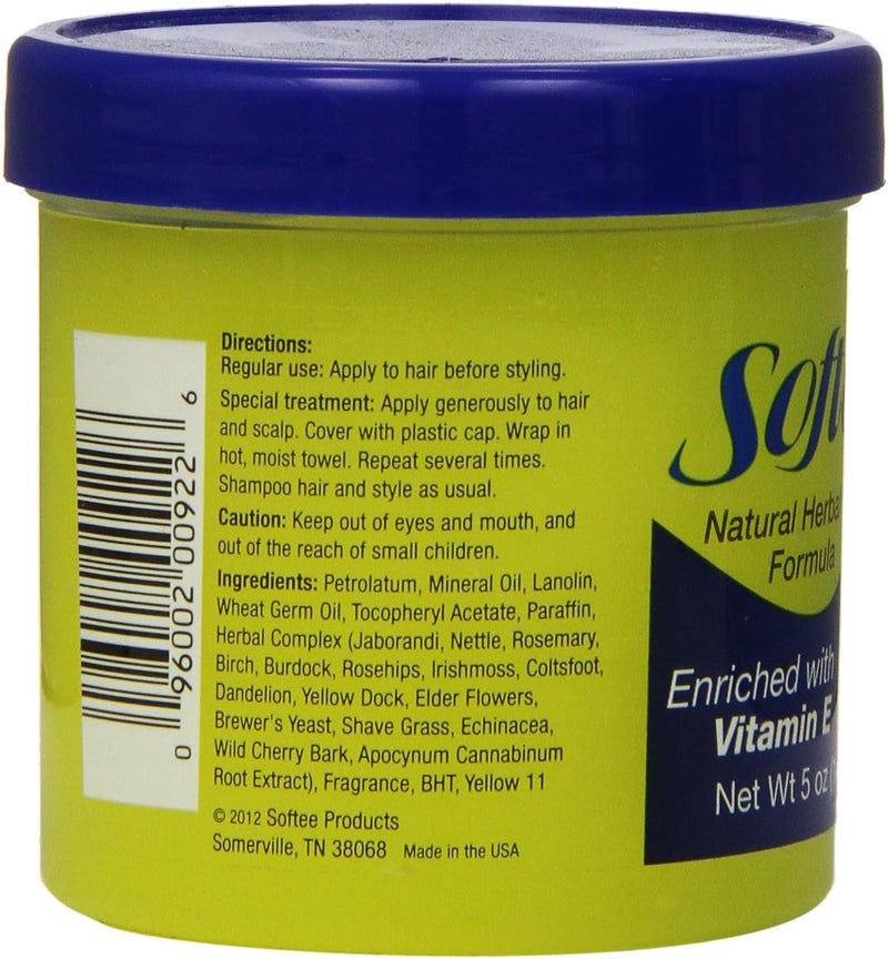 Softee Hair Food with Vitamin E - 5 oz Natural Herbal Oil Formula - Image 2