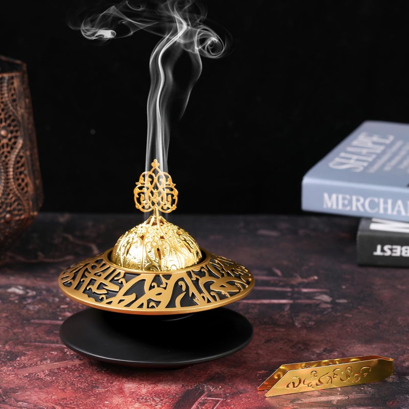 TERSCHELLING Frankincense Resin Incense Burner, Bakhoor Incense Burner, Portable Charcoal Incense Burner - For Office and Home Decor (With Lid) - Image 4