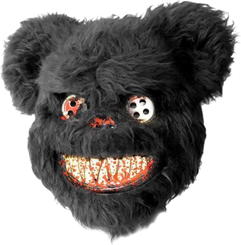 Black Bear Plush Animal Halloween Mask Scary Cosplay Headwear For Festival - Image 1